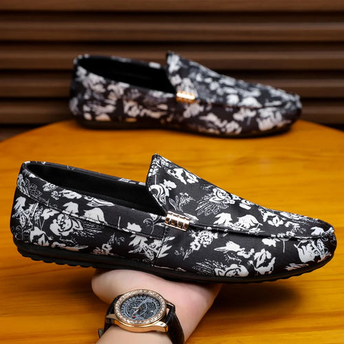 Print Comfortable Breathable Loafers Slip on Non-slip Shoes For Men