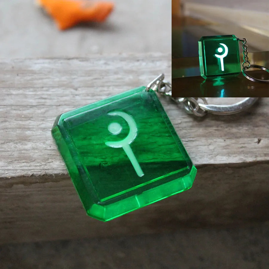 Glowing Final Fantasy XIV game profession GLOW in the DARK keychain