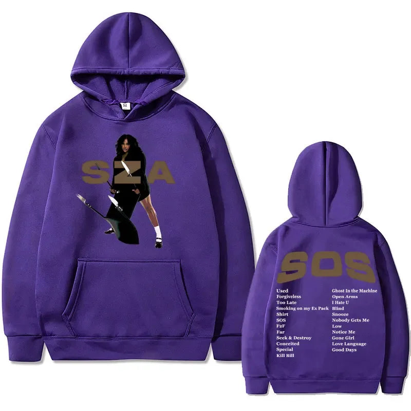 Sza Tour SOS Music Album Print Streetwear Unisex Oversized Hoodies