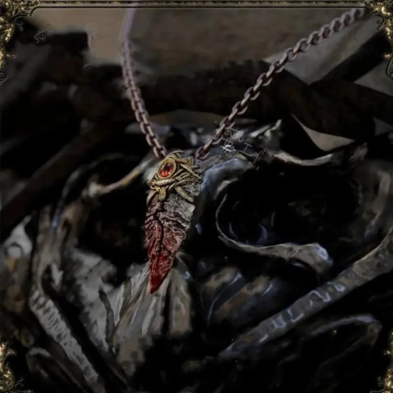 Unisex Beast Claw Talisman Necklace Gothic Pendant with Chain for Gamers