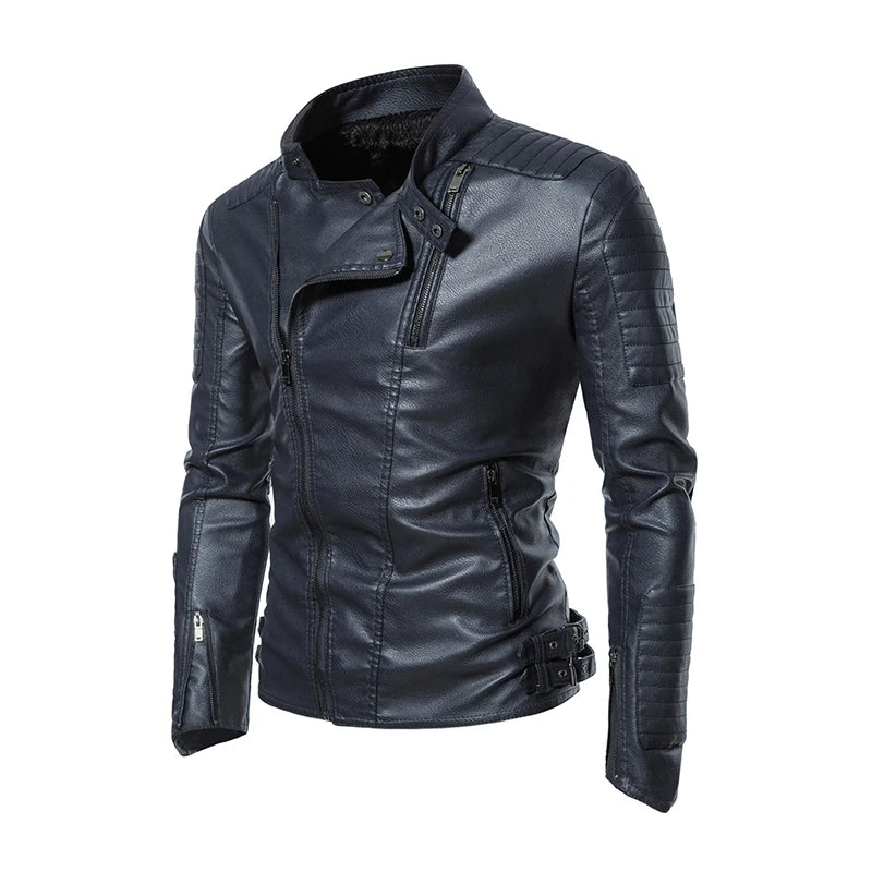 Leather jacket men's vintage motorcycle lapel waterproof jacket
