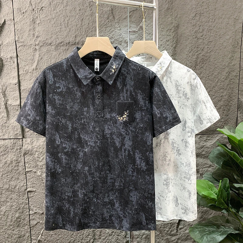Men's Light Luxury Embroidered Decorative Short-sleeve Men's Slim POLO Shirts