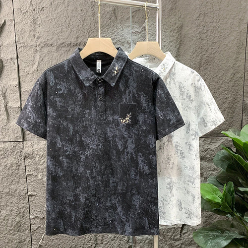 Men's Light Luxury Embroidered Decorative Short-sleeve Men's Slim POLO Shirts