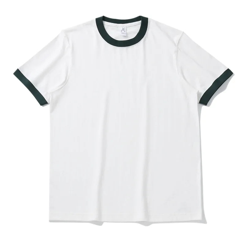 Retro Cotton Couple Wear Round Neck T-shirt Men's Short Sleeves