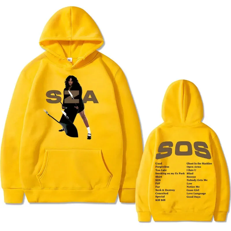 Sza Tour SOS Music Album Print Streetwear Unisex Oversized Hoodies