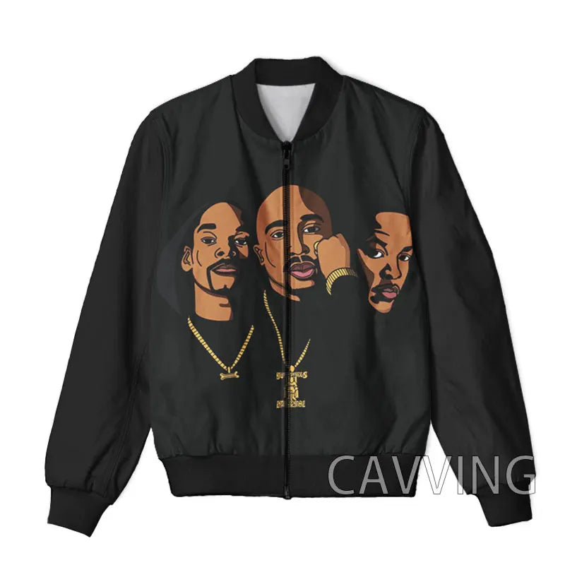 Unisex 3D Print  DEATH ROW  Zipper Bomber Overcoat  Zip Up Jackets