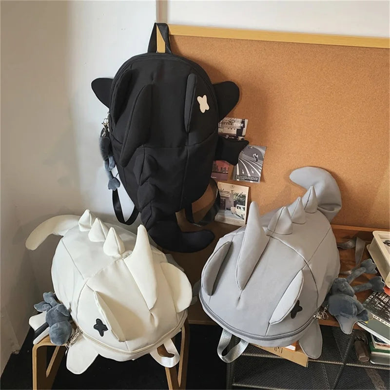 Unisex Trendy Shark Shaped Large Capacity Backpack Daily Bag (Pendant Not Included）