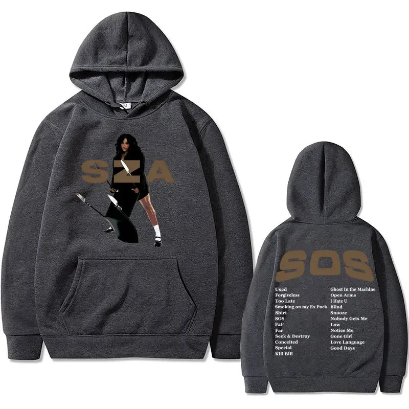 Sza Tour SOS Music Album Print Streetwear Unisex Oversized Hoodies