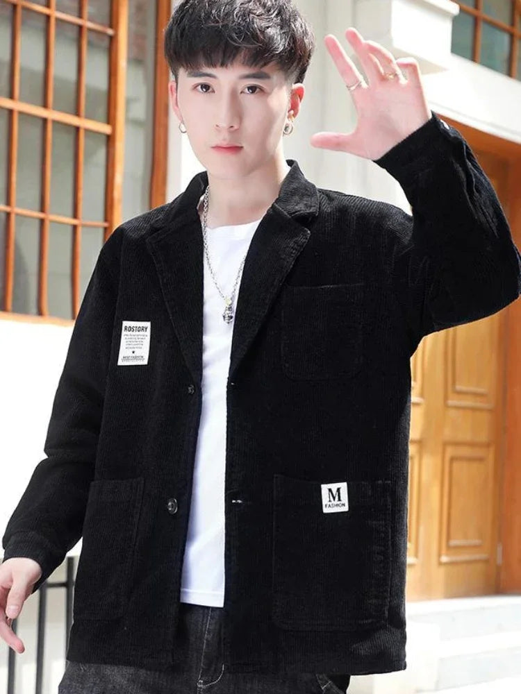 Oversize Coat Men's Single Breasted Striped Blazer Plus Big Size Premium Quality