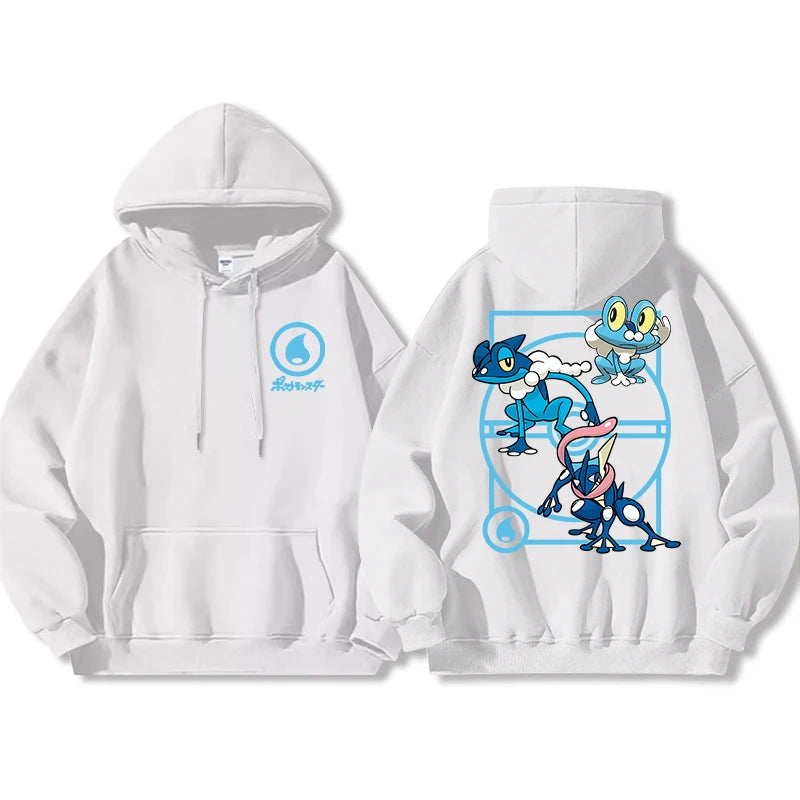 Pokémon Front and Rear Printed Hoodie Men Harajuku Large Size Casual Sweater