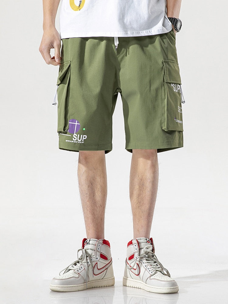 Japanese Streetwear Cargo Shorts Multi-Pockets Hip Hop Fashion