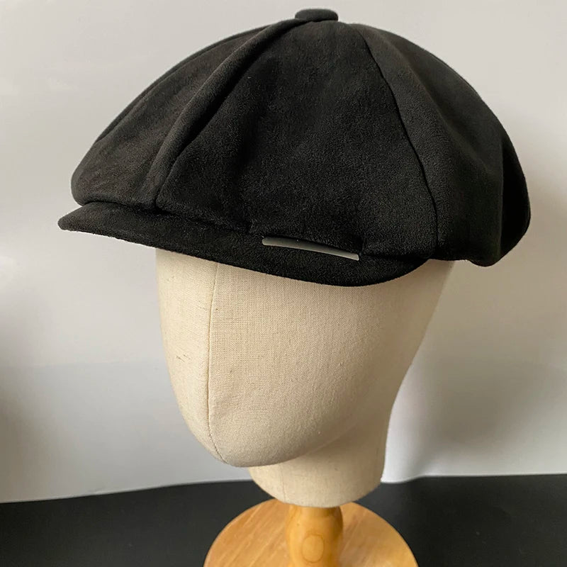 Vintage Men's Newsboy Cap With Blades Peaky Men Classic Woolen Hat