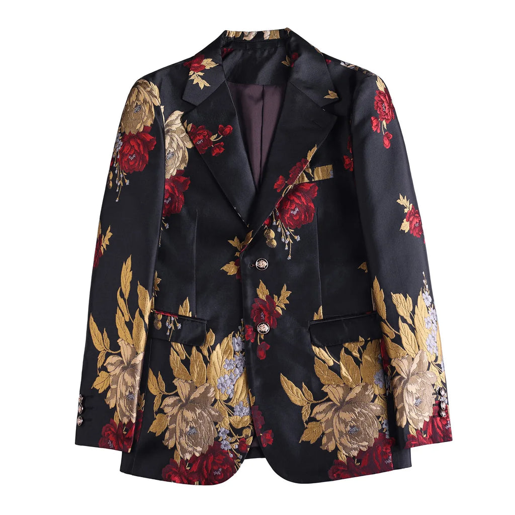 Men's fashionable versatile casual and trendy embroidered suit jacket