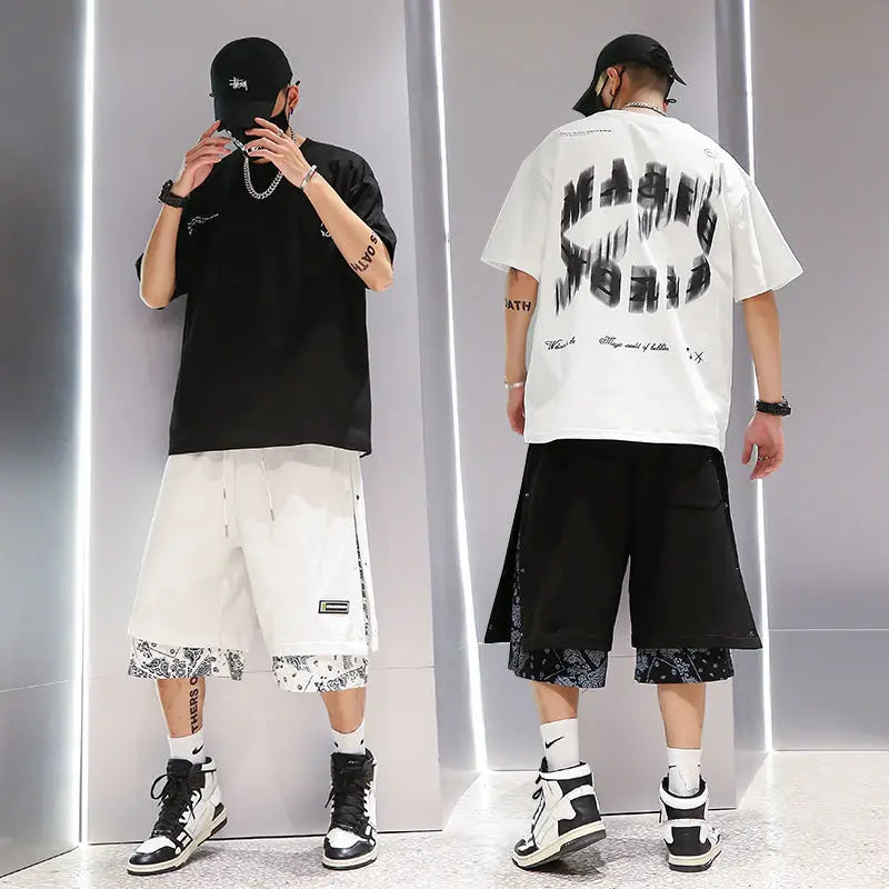 Men Printed Casual Basketball Shorts Baggy Streetwear