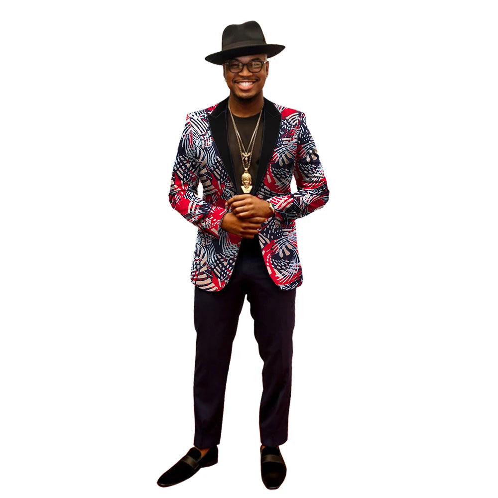 African Jacket for Men Long Sleeve Top African Dashiki African Print Blazer
