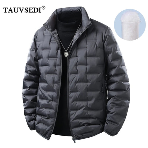 Winter Men Duck Down Coat Warm Loose Multi Pocket Ultralight Windbreaker Jacket
