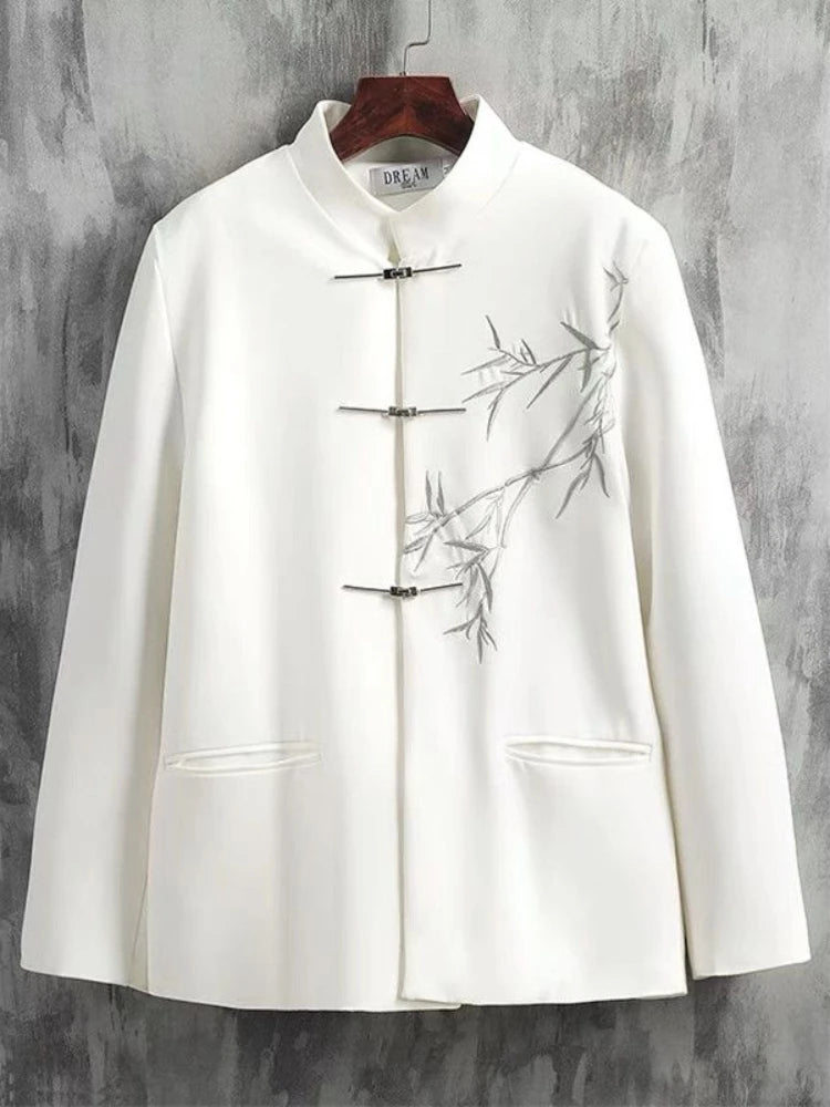 Jacket For Men With Embroidery Chinese Coats Original Suits And Blazers
