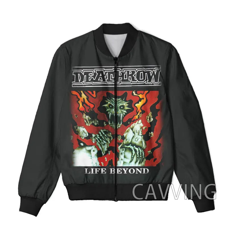 Unisex 3D Print  DEATH ROW  Zipper Bomber Overcoat  Zip Up Jackets