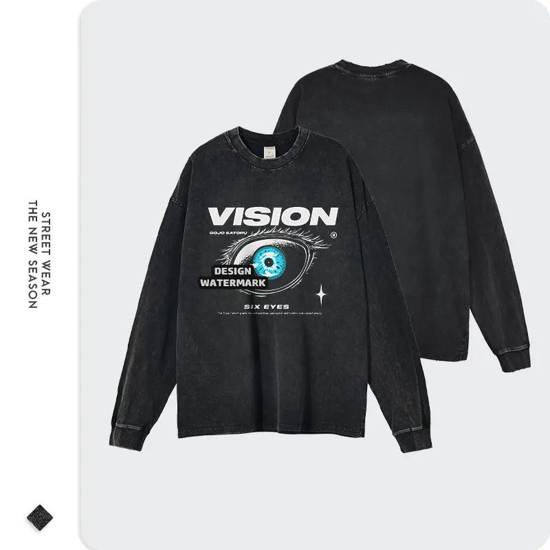 J-Jujutsu K-Kaisen Sweater Long Sleeve T Shirts  Sweatshirts Pullover 100% Cotton