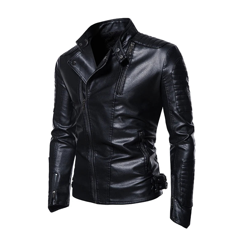 Leather jacket men's vintage motorcycle lapel waterproof jacket