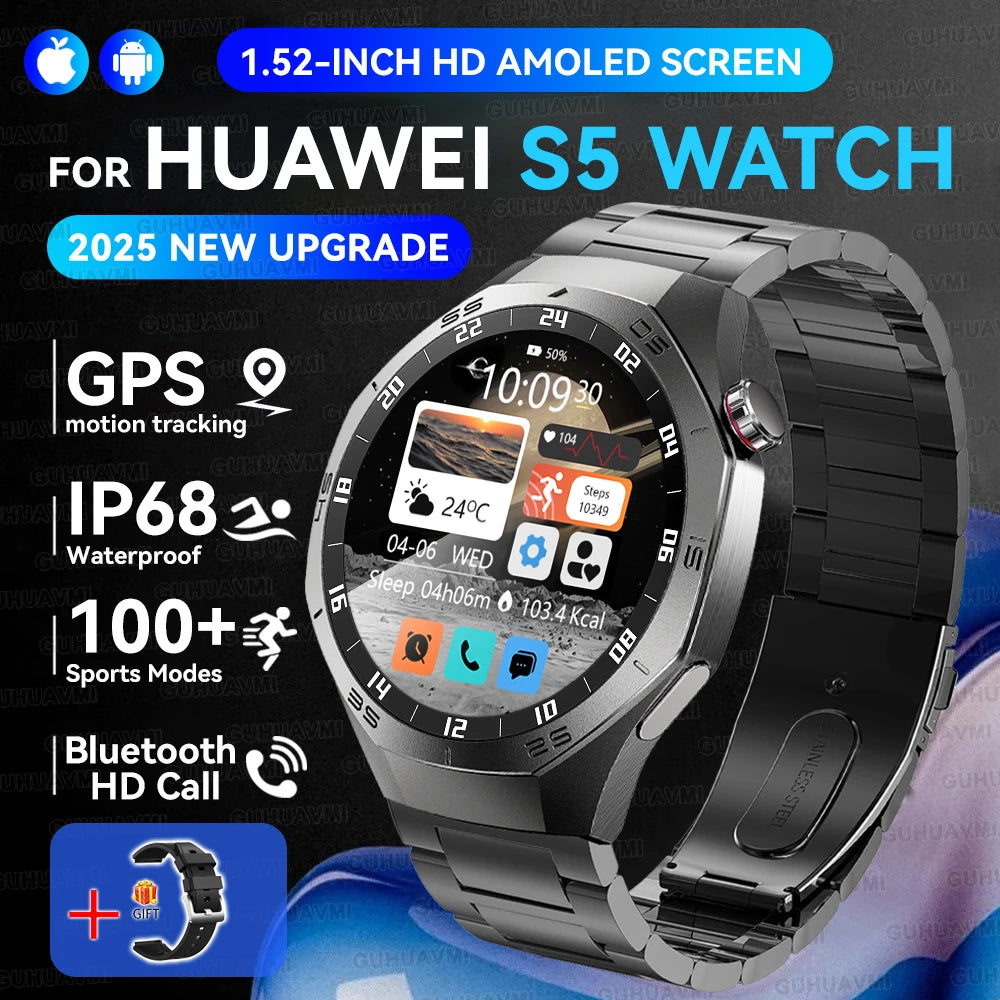 Genuine Series 5 Pro GPS Men 360*360 AMOLED Screen Waterproof Smartwatch