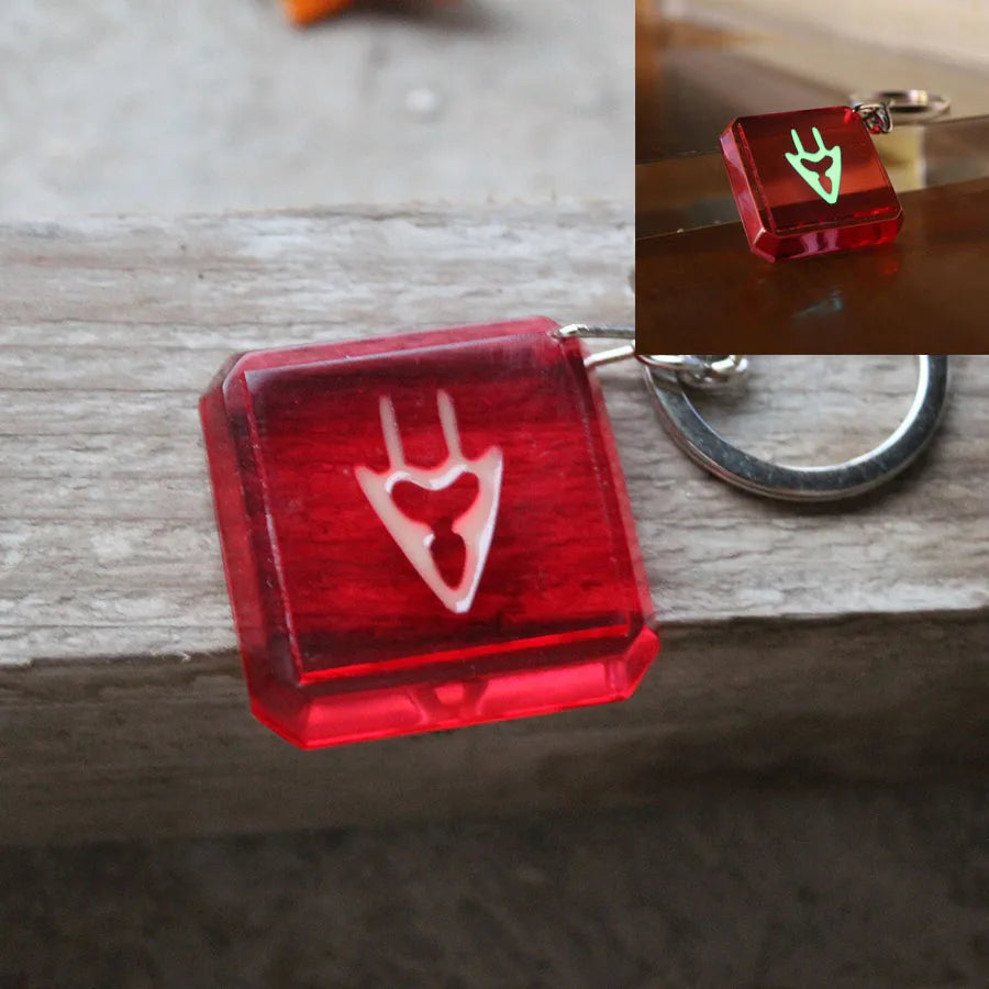 Glowing Final Fantasy XIV game profession GLOW in the DARK keychain