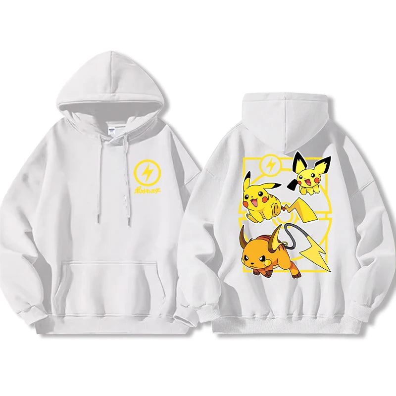 Pokémon Front and Rear Printed Hoodie Men Harajuku Large Size Casual Sweater