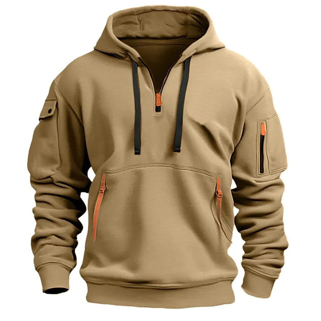 Dropped Shoulder Hooded Sweatshirt Men's Plus Size Loose Pullover  Sweatshirt