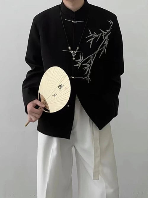 Jacket For Men With Embroidery Chinese Coats Original Suits And Blazers