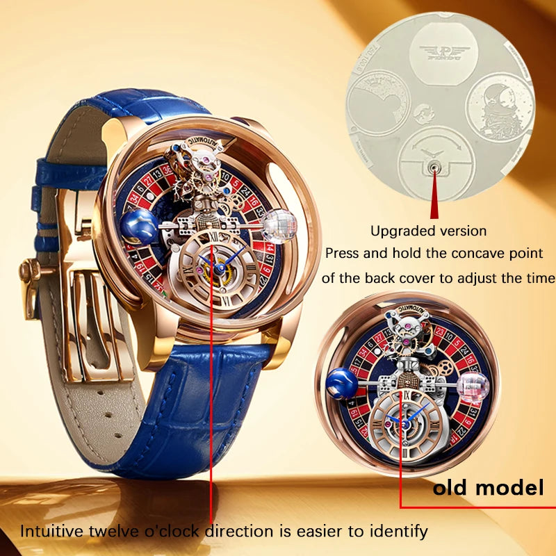 Russian Roulette Celestial Series Quartz Astronomical Casino Las Vegas Men's Watch