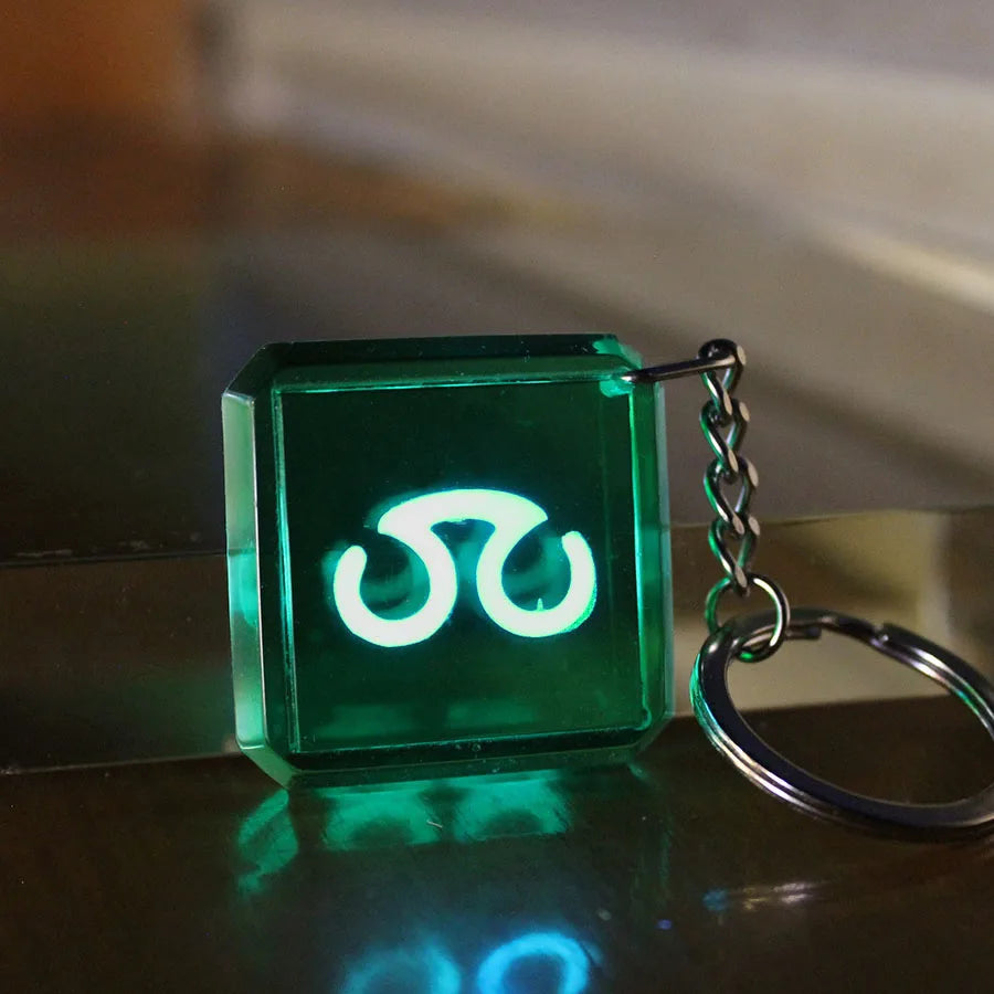 Glowing Final Fantasy XIV game profession GLOW in the DARK keychain