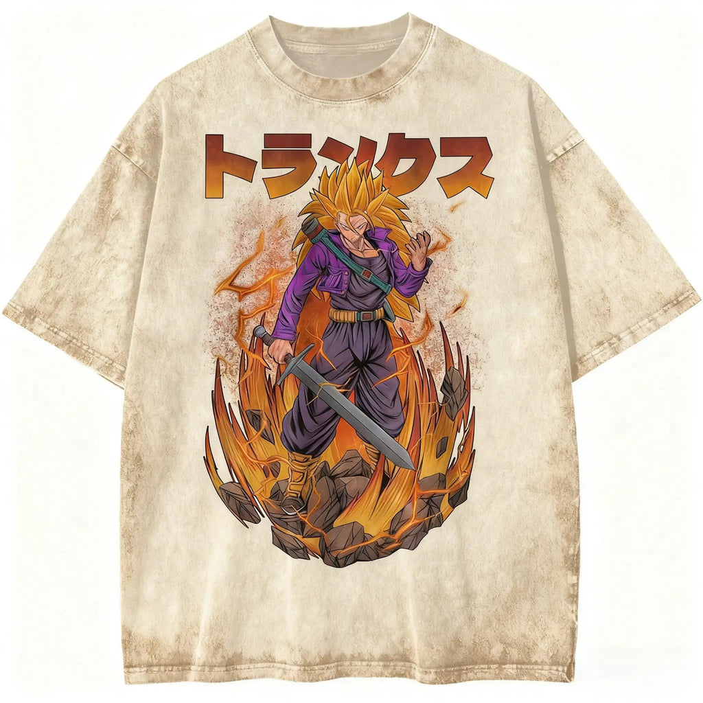 Dragon Ball Vintage Wash T Shirt Unisex Cotton Graphic Print  Short Sleeve Casual Top Streetwear