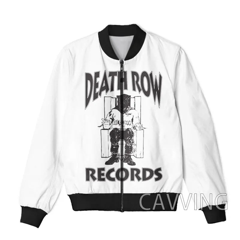 Unisex 3D Print  DEATH ROW  Zipper Bomber Overcoat  Zip Up Jackets