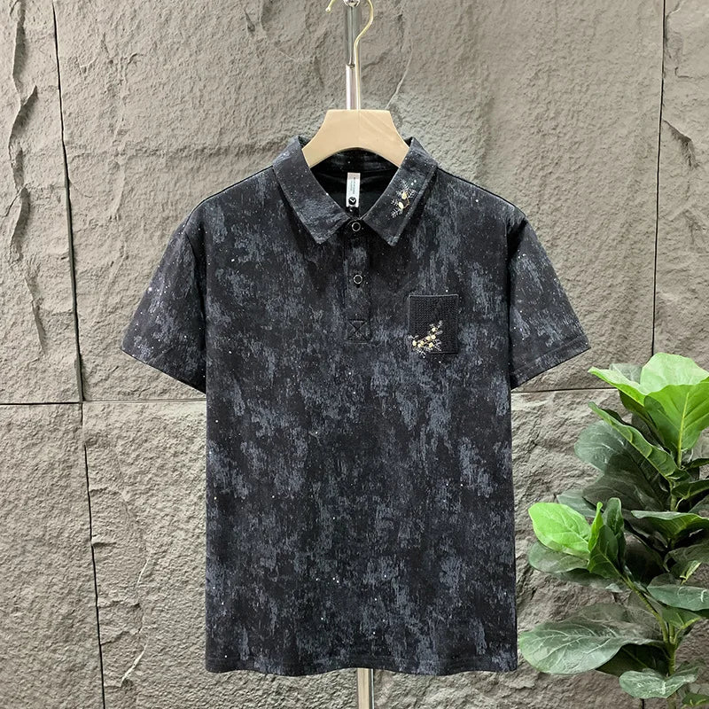 Men's Light Luxury Embroidered Decorative Short-sleeve Men's Slim POLO Shirts