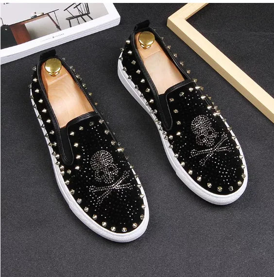 Men Rivet Luxury Round Toe Spikes Loafer Casual Comfortable Sneakers