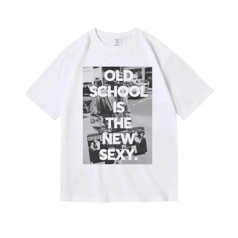 West Coast Hip Hop Loose Cotton Short Half Sleeve T-Shirt Men's Street Casual Top