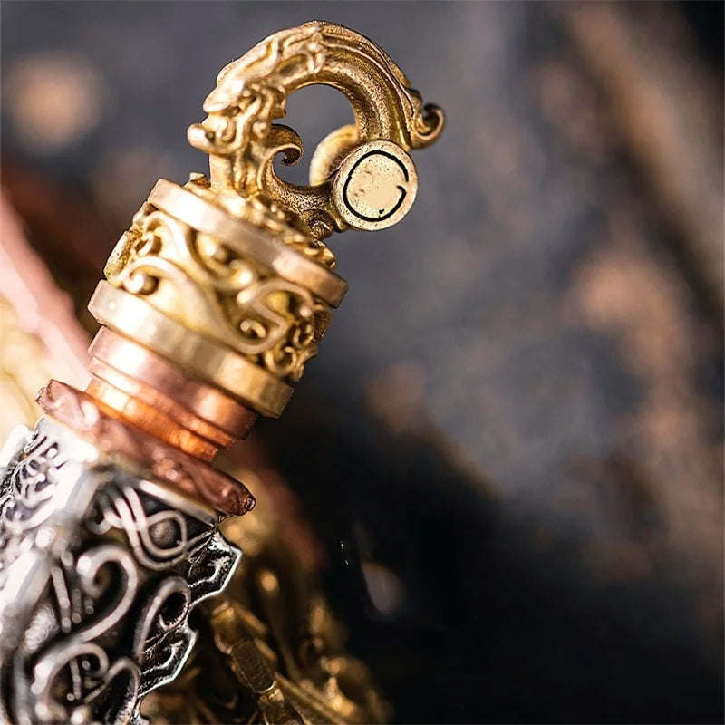 Vintage Relief Dragon Tiger phoenix Crane Pendant Gold Silver Collision Necklace For Men