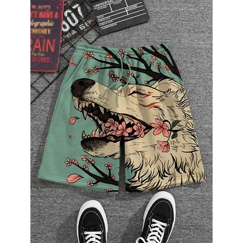 3D Printed Short Pants For Men Animal Pattern Street Breathable Swim Trunks