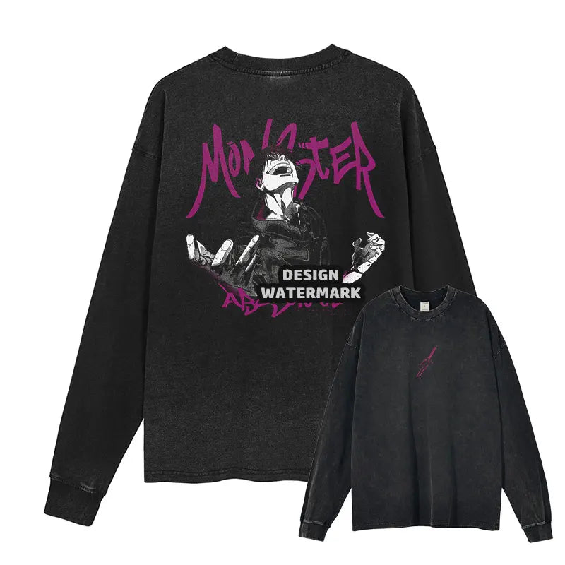 J-Jujutsu K-Kaisen Sweater Long Sleeve T Shirts  Sweatshirts Pullover 100% Cotton