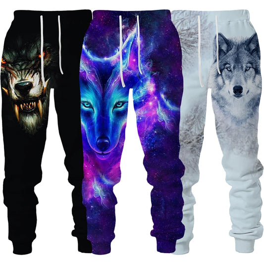 Long Pants Wolf Graphic Sweatpants 3D Print Men's Breathable Trousers