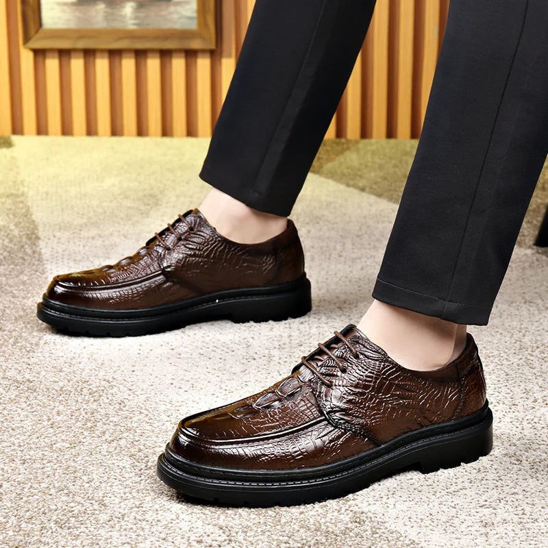 Crocodile Shoes Men Dress Leather Shoes Men Italian Oxford Shoes