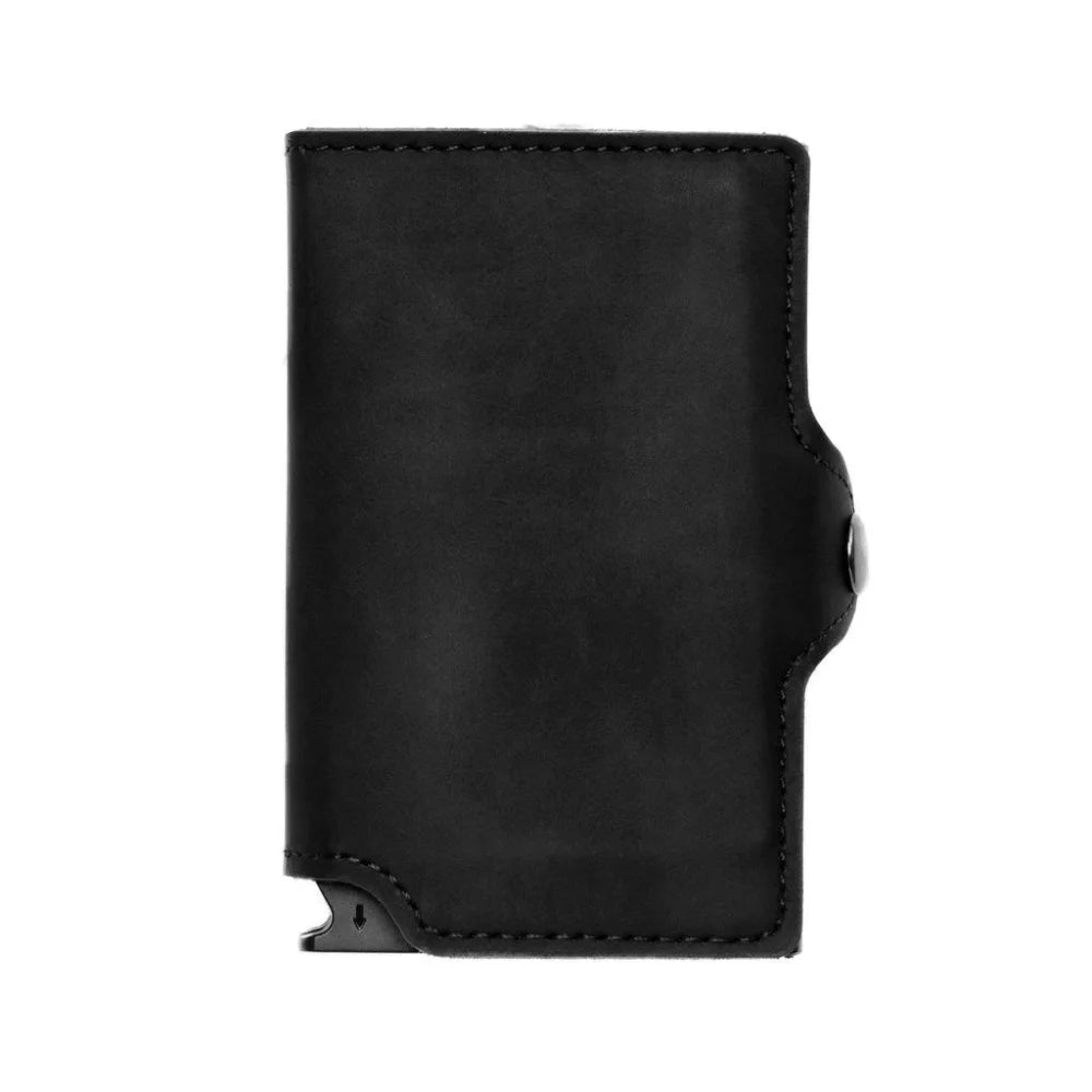 Anti RFID Dual Pop Up Men's Wallet Pu Leather Smart Card Aluminum Box