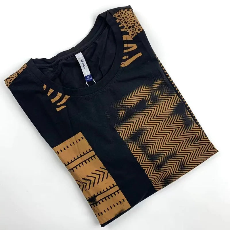 Western simple pattern men's long-sleeved T-shirt high street trend shirt loose pullover