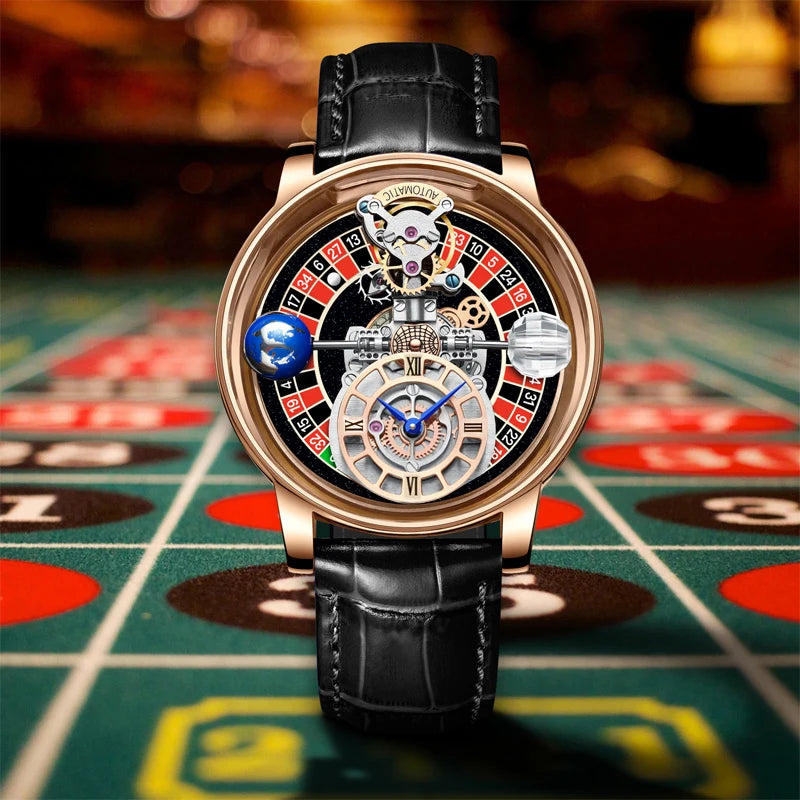 Russian Roulette Celestial Series Quartz Astronomical Casino Las Vegas Men's Watch