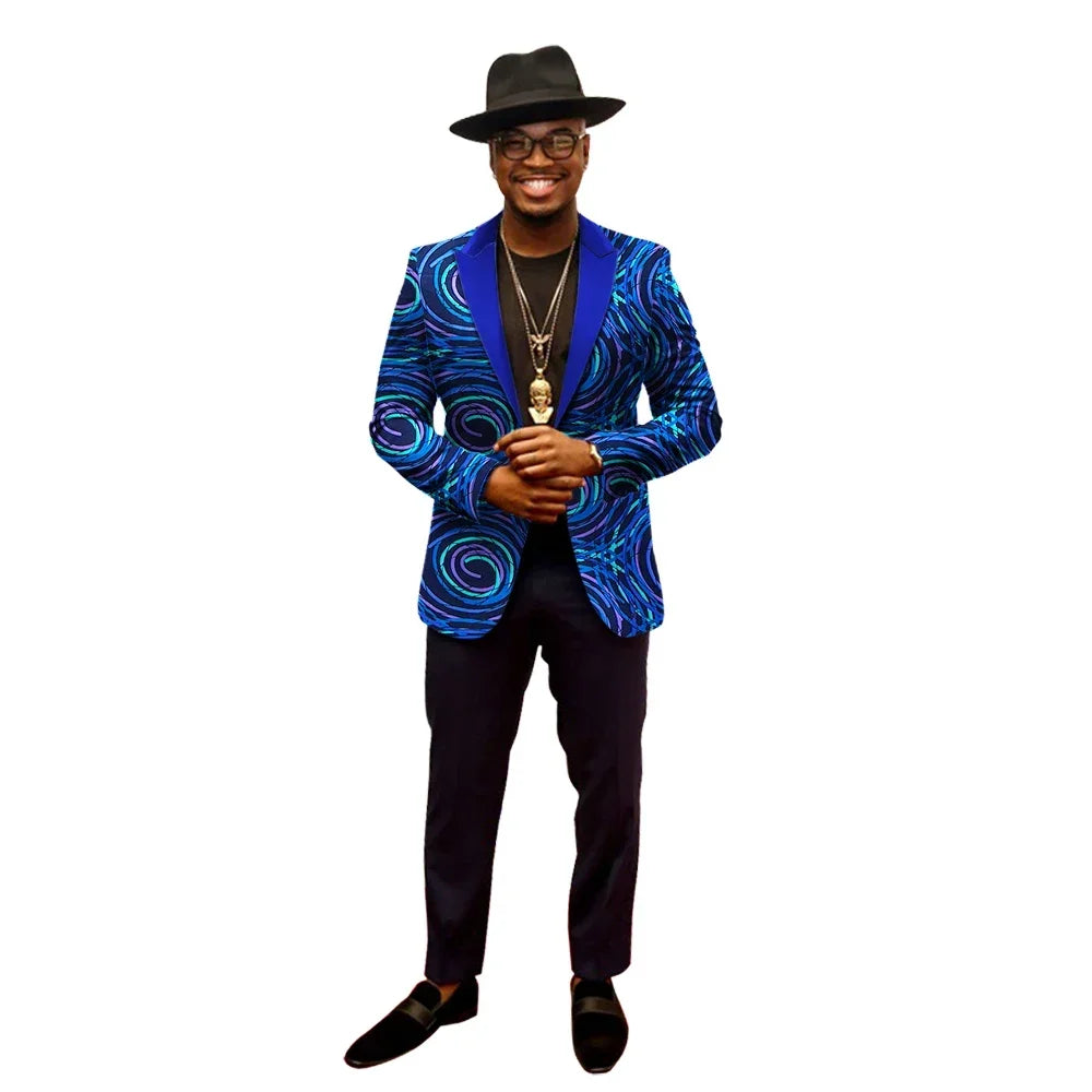 African Jacket for Men Long Sleeve Top African Dashiki African Print Blazer