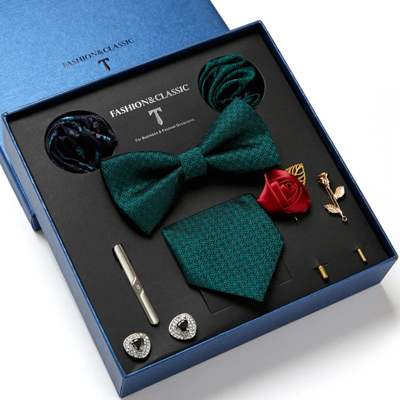 Tie Pocket Squares Cufflink Set Necktie Box Accessories Man