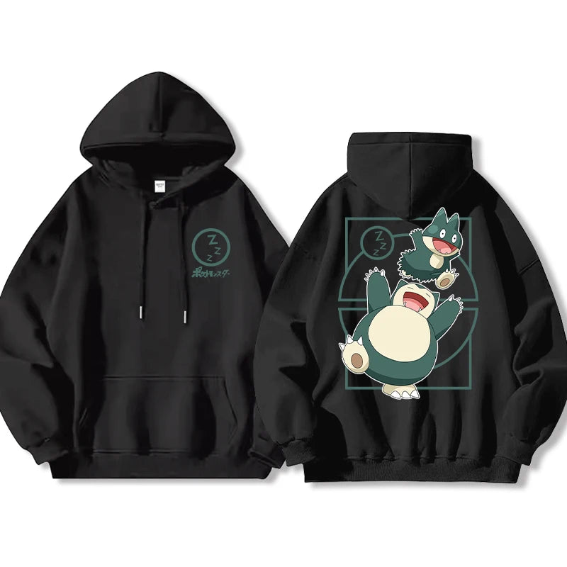 Pokémon Front and Rear Printed Hoodie Men Harajuku Large Size Casual Sweater