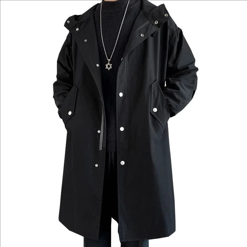 Men's Hooded Korean Streetwear Oversize Coats Streetwear Loose Jackets