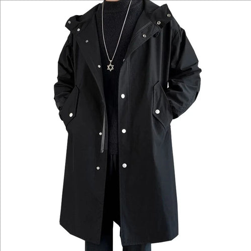 Men's Hooded Korean Streetwear Oversize Coats Streetwear Loose Jackets