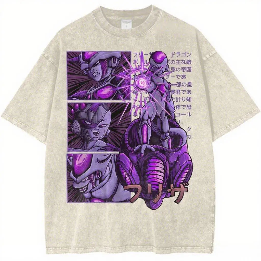 Dragon Ball Z Graphic T Shirt Unisex Wash Cotton Short Sleeve Printed Tops Vintage Streetwear
